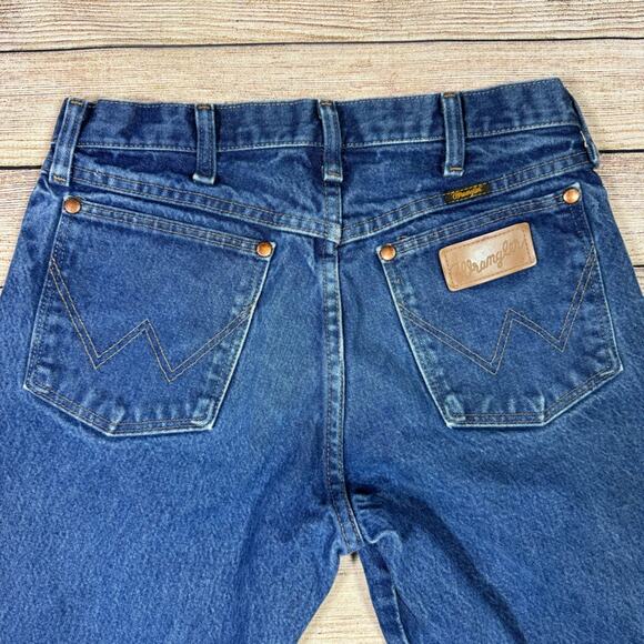 Wrangler Men's 30 Cowboy Cut Fit Denim Blue Jeans Hemmed to 28 1/2" - Picture 3 of 10
